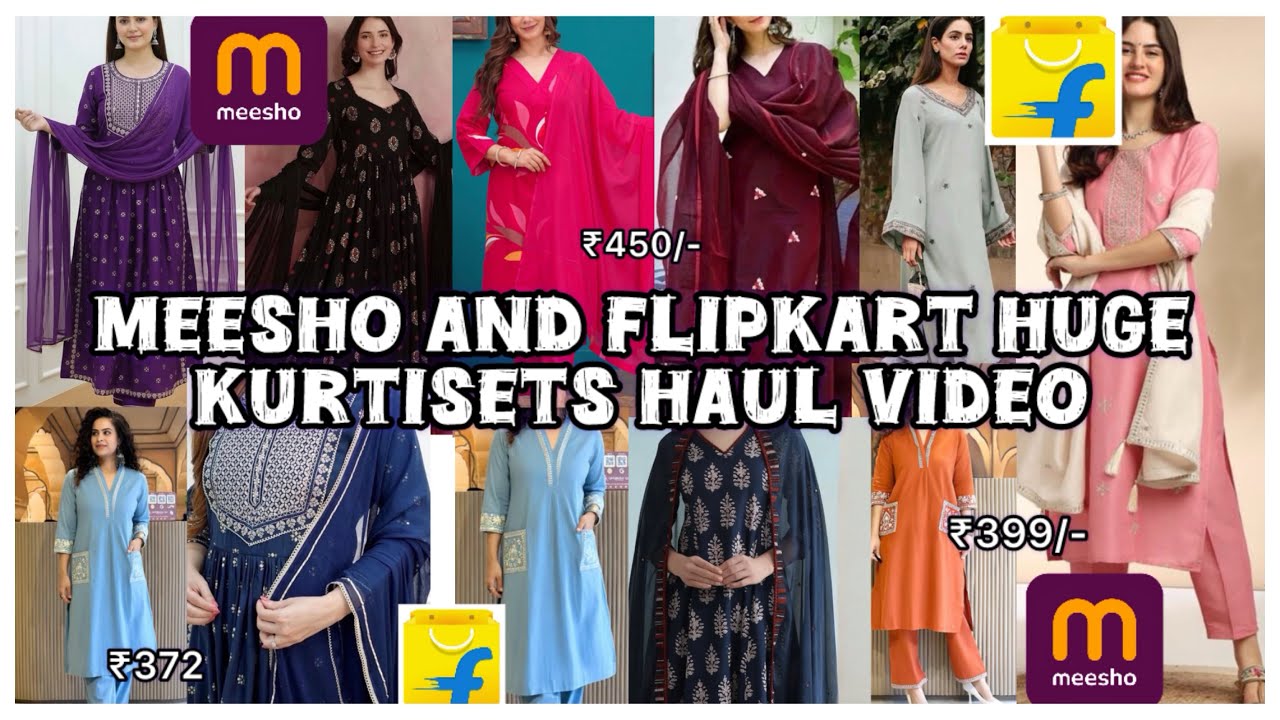 Meesho&flipkart huge kurtisets🌺haul starting just ₹372/-only #flipkarthaul #meeshohaul #haulvideo