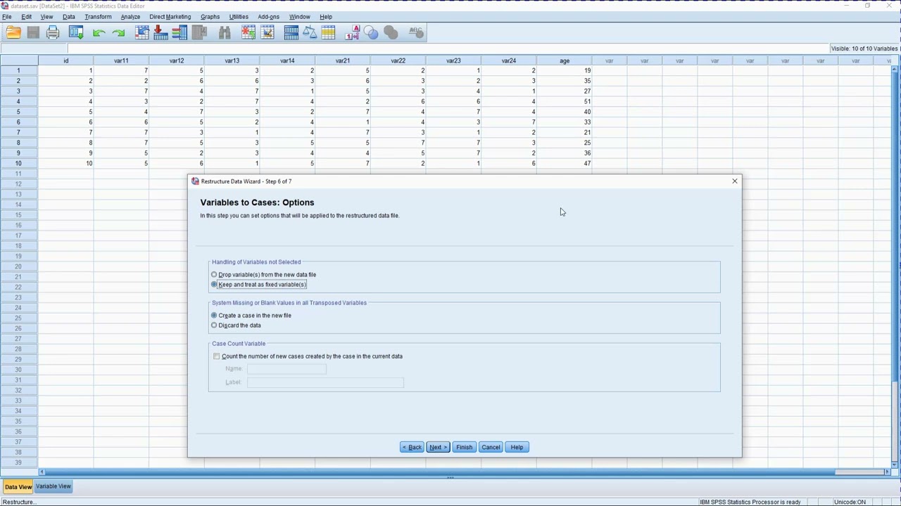 SPSS - Changing Data Structure from wide-Format to long-Format