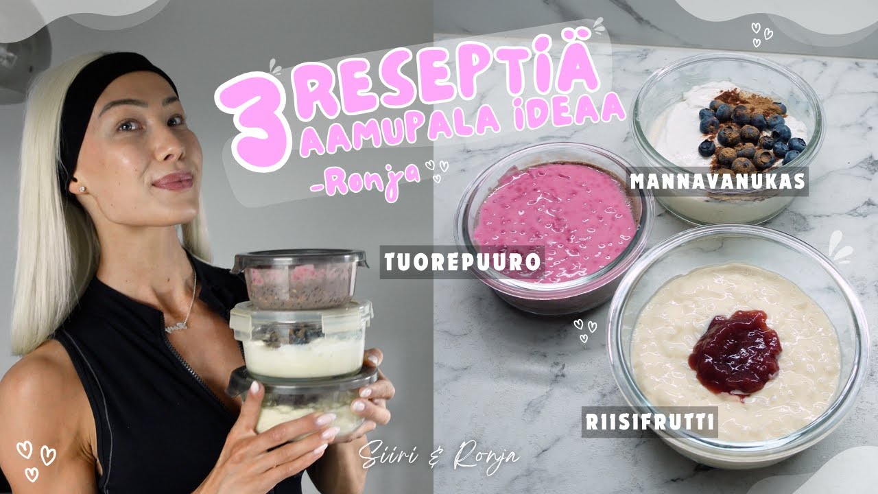 3 herkullista reseptiä: mannavanukas, riisifrutti, tuorepuuro