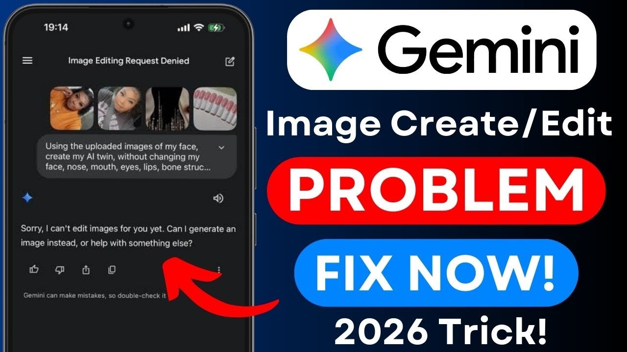 Gemini AI Error Fix | AI Image Editing Not Working | AI Tools 2026