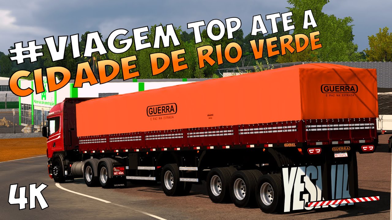 Euro Truck Simulator 2 viagem pra cidade de Rio Verde pista esburacada e estreita sem banqueta em 4K