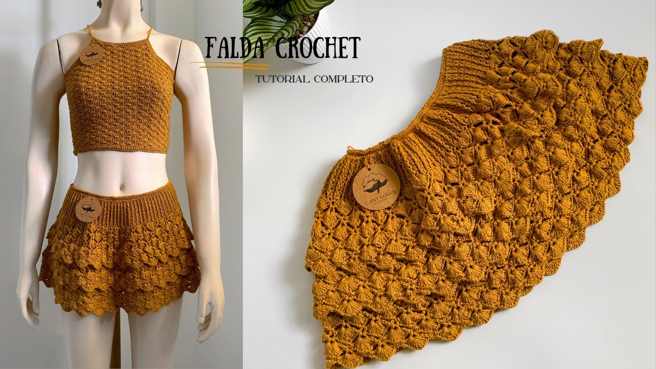 FALDA CROCHET ESTILO ABLONDADO Y CAÍDA EN PLIEGUES  ☀️ | Tutorial Completo