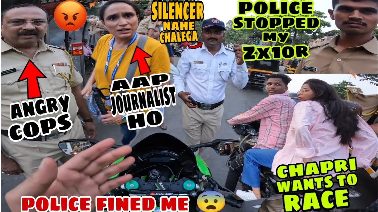 Chapri Boy Want to Race with ZX10R😂/Aur Race ke chakkar me apna Phone Tudwaa liya🤣/Police stopped me