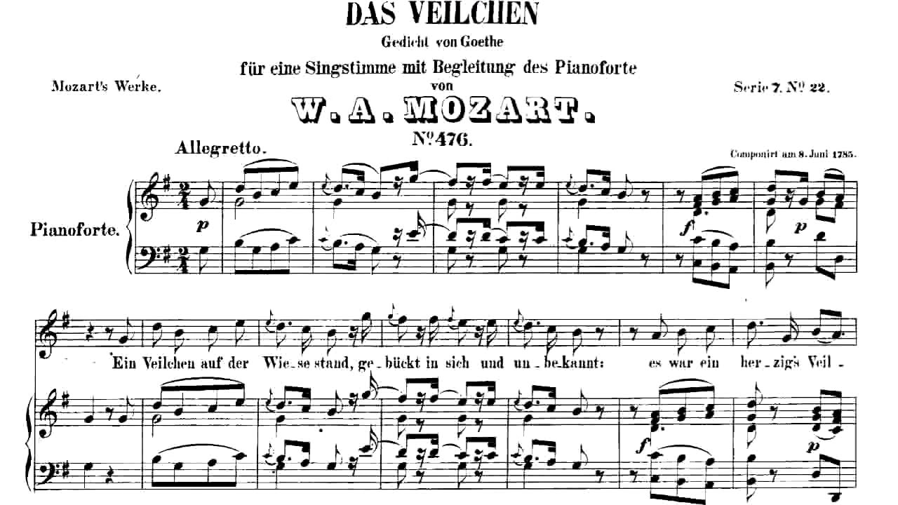 Das Veilchen, K.476 | Mozart Accompaniment