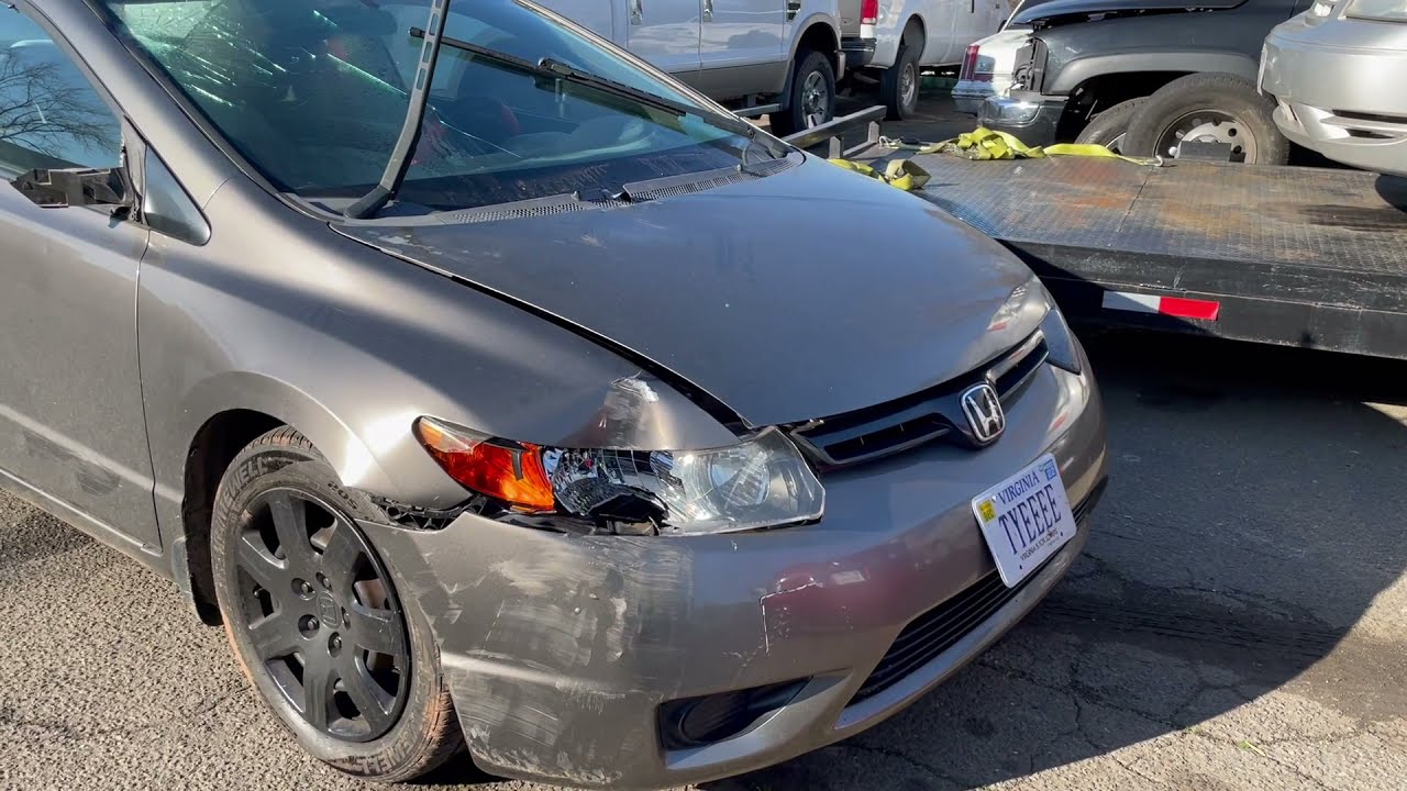 07 HONDA CIVIC FRONT END DAMAGE