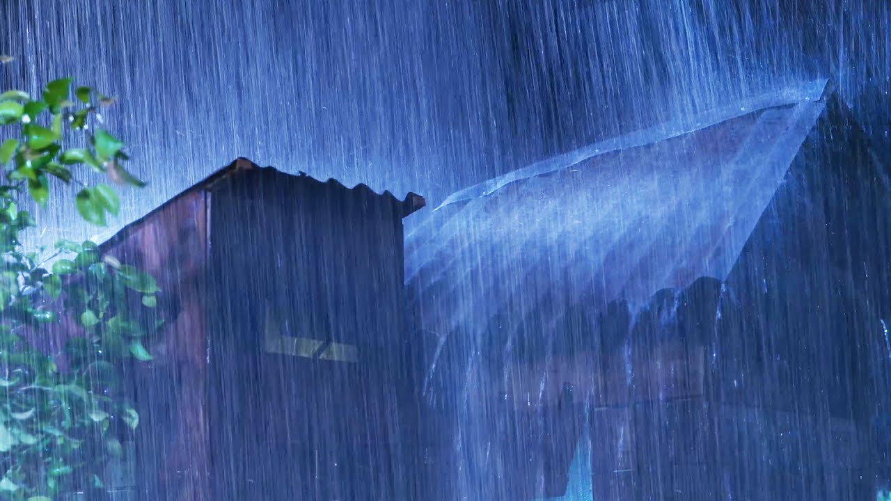 Rain on Roof - Relieve Stress to Fall Asleep Fast with Heavy Rain & Powerful Thunder Sounds