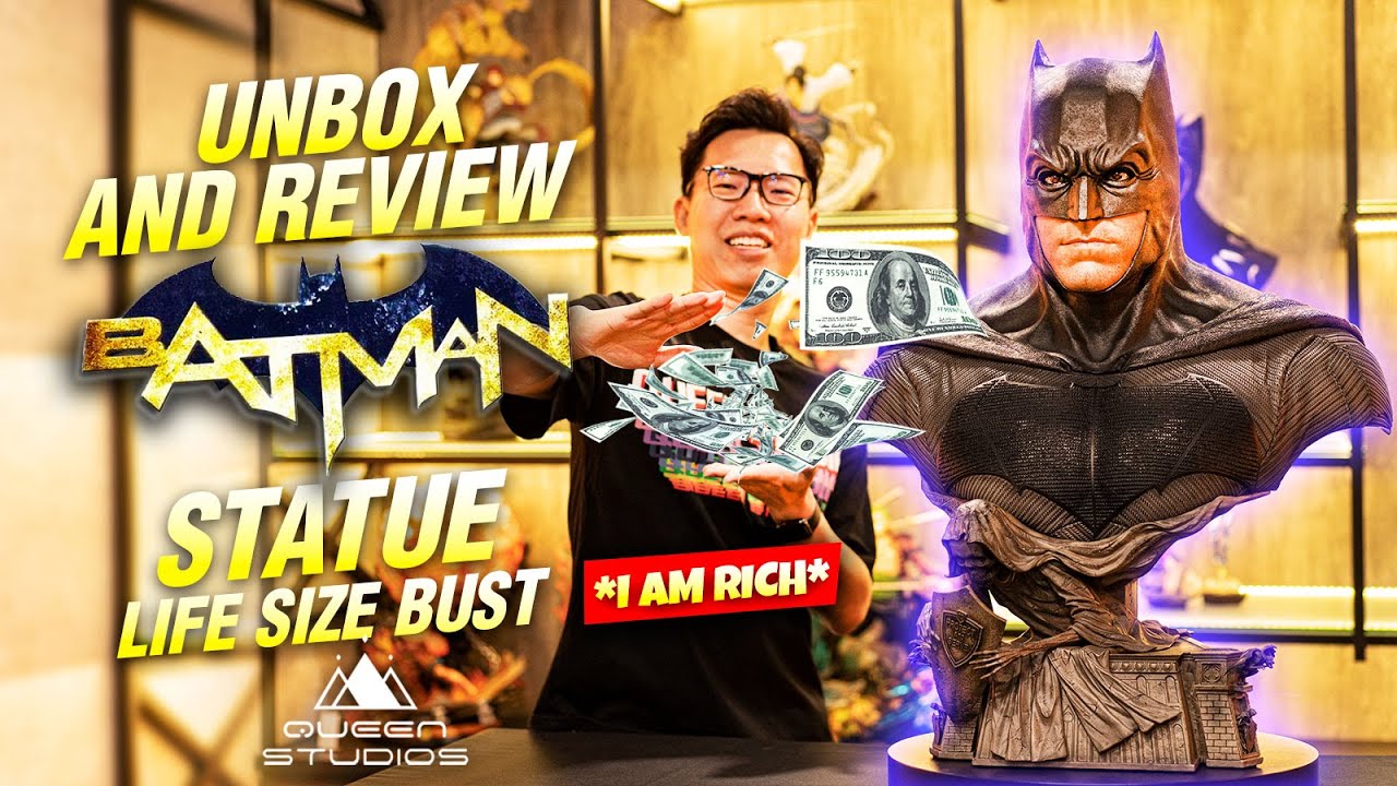 Batman: I am Rich | Queen Studios Life Size Bust Unbox and Review