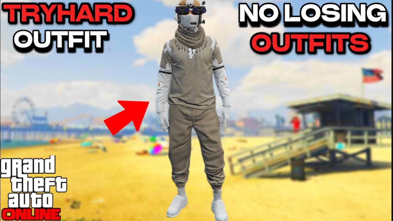 GTA 5 TAN JOGGERS RIPPED SHIRT GLITCH TRYHARD MODDED OUTFIT 1.68! (SUPER EASY)