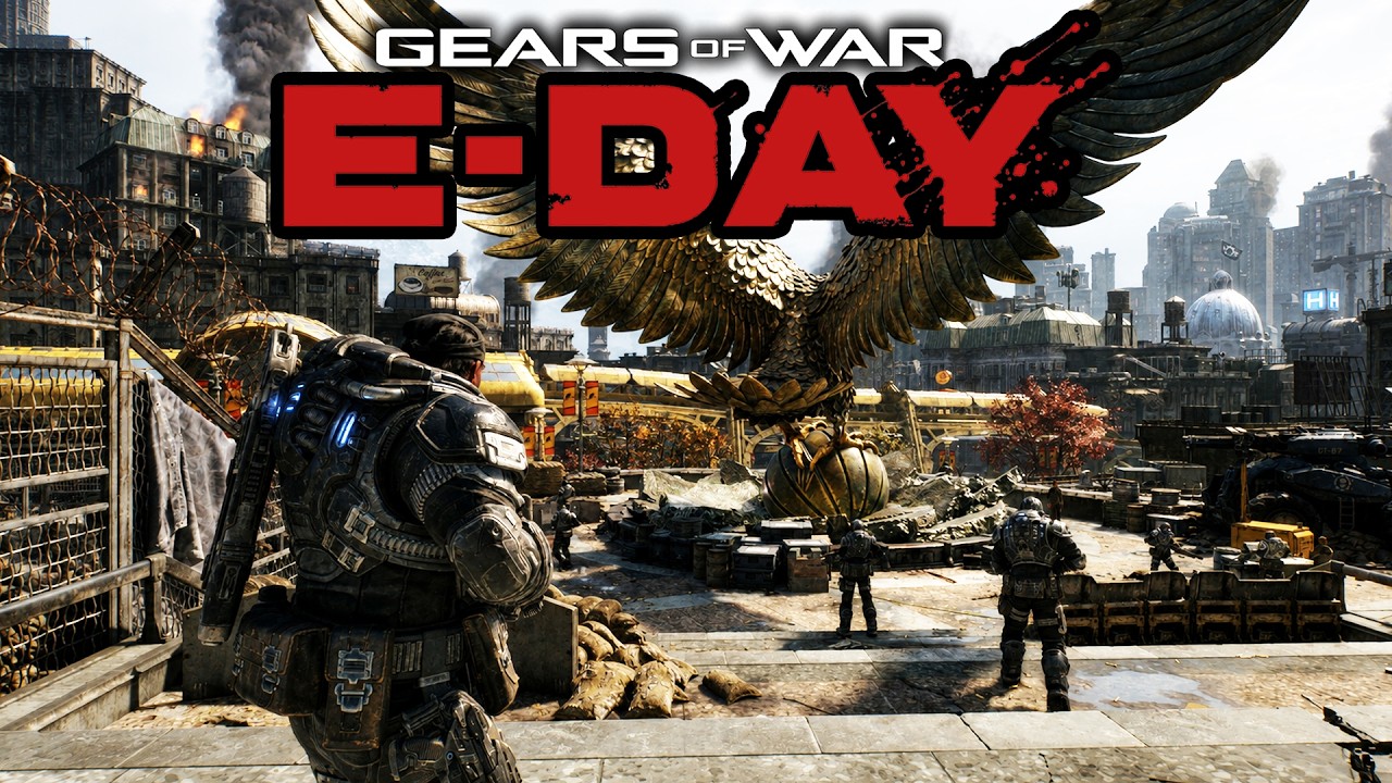 Gears of War E Day Campaign Gameplay Demo Early Preview No Commentary! (4K 60FPS)