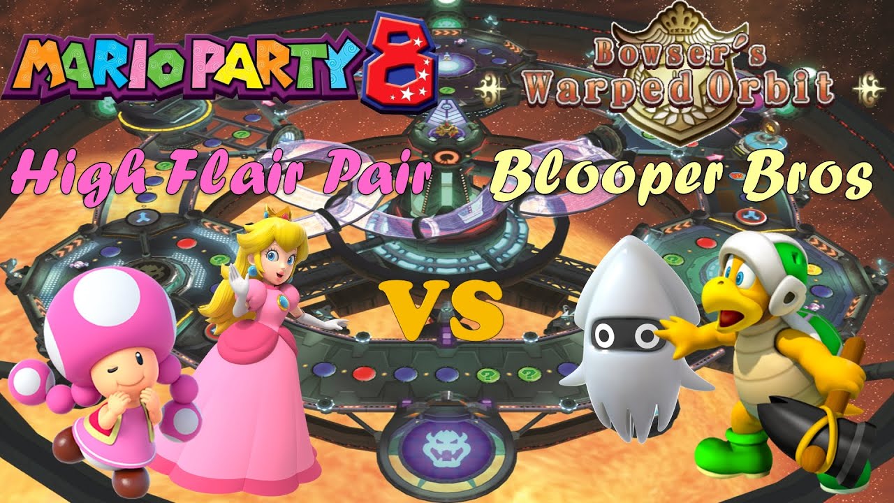 Mario Party 8 - Toadette & Peach vs Hammer Bro & Blooper - Bowser's Warped Orbit