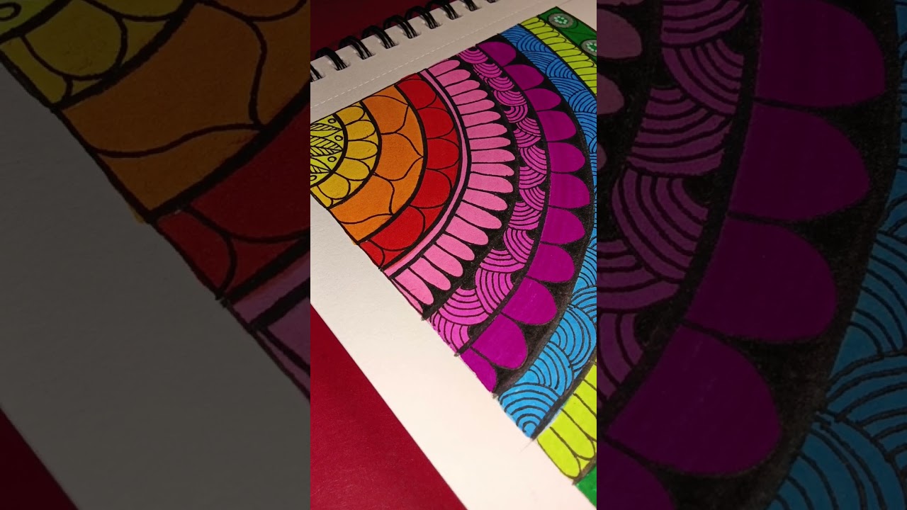 Easy Rainbow Mandala Art#art#drawing #mandala#mandalaart#mandalalover#brushpen#viral#mandalapatterns
