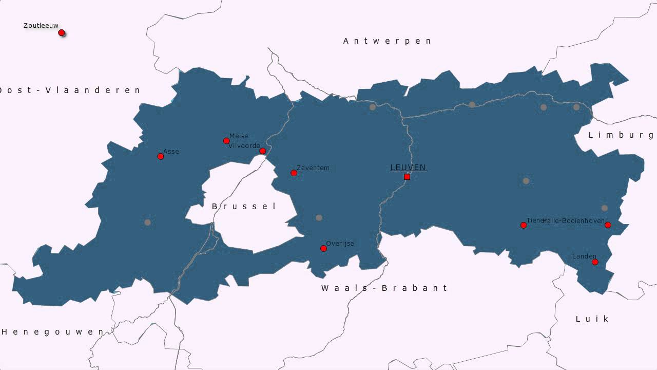 Topografie Provincie Vlaams-Brabant