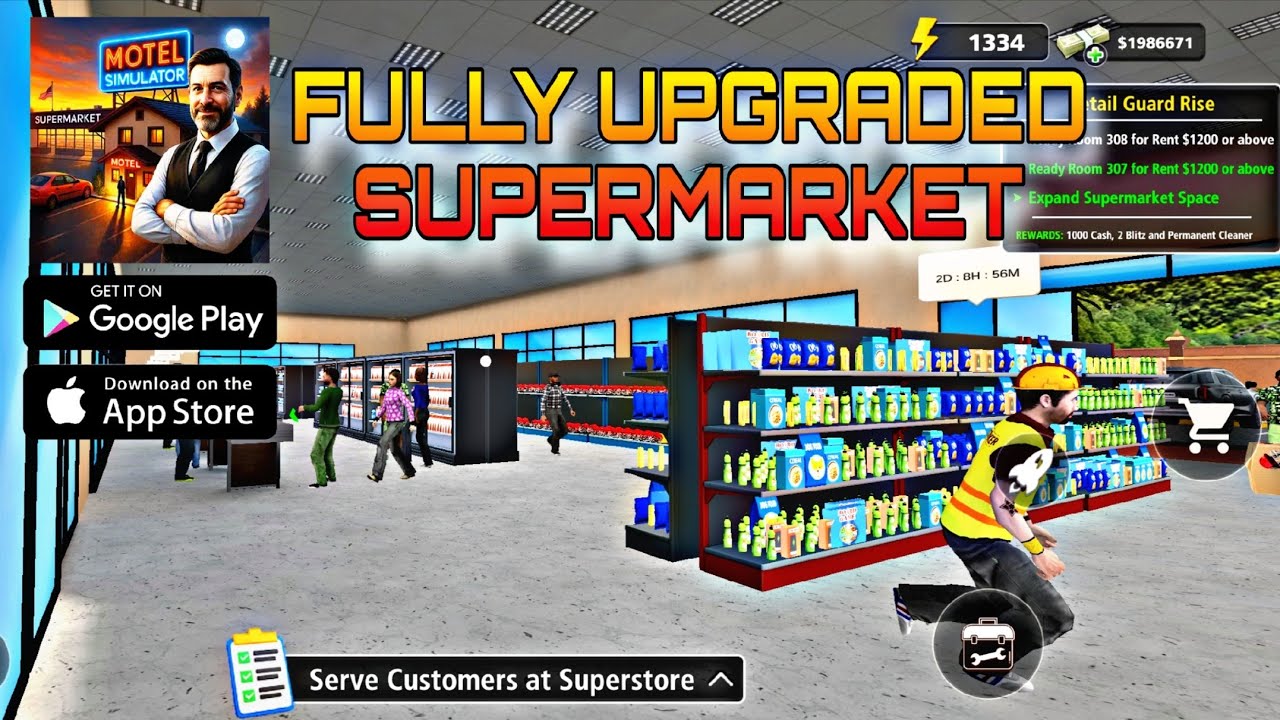 Supermarket And Motel Simulator | Fully Upgraded Supermarket | Gameplay (Android/iOS)