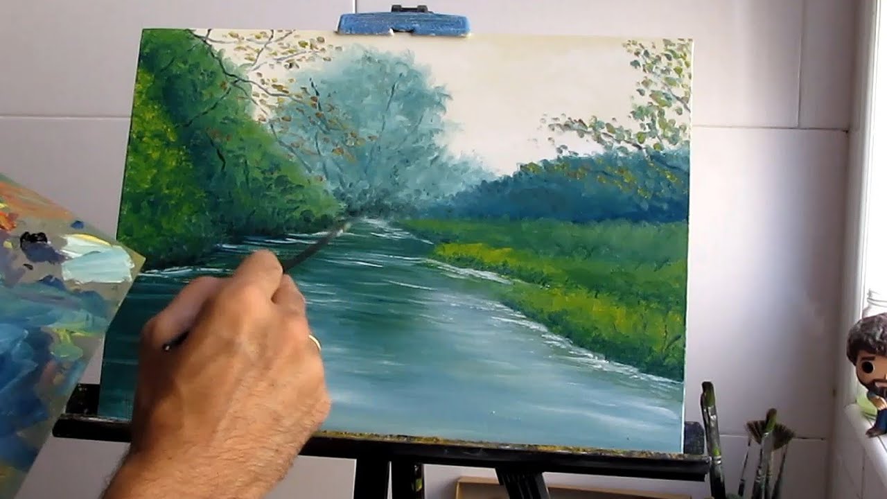 Paisaje al Óleo. RÍO y REFLEJOS sobre el AGUA | Pintar con Francis ®