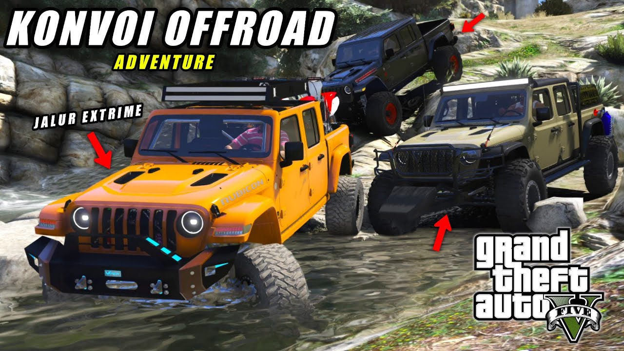 Aku Modif Mobil Pickup Jadi Spek Offroad Buat Ikut Konvoi Offroad Di Jalur Extrime - GTA 5 Mod