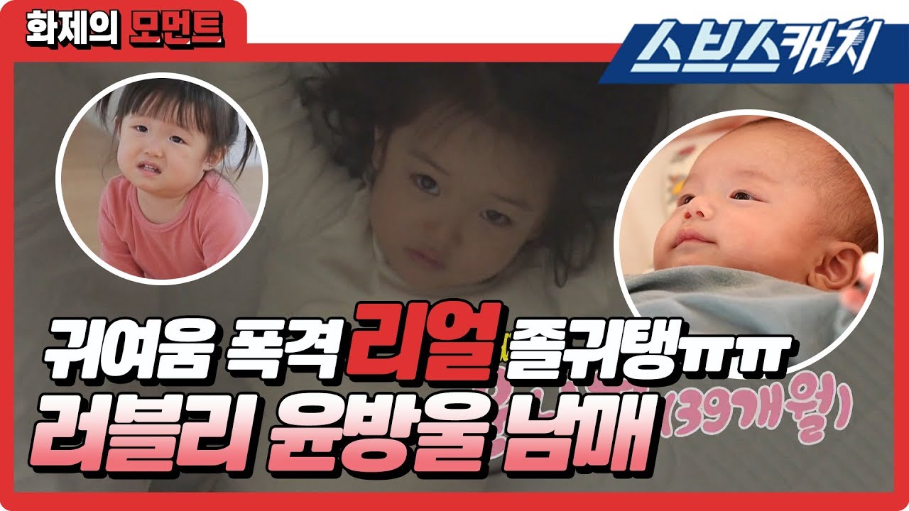 귀여움 폭격 리얼 졸귀탱ㅠㅠ 화제의 인형같은 윤상현♥메이비의 윤방울 남매!!!!!  《동상이몽2 / 화제의 모먼트 / 스브스캐치》