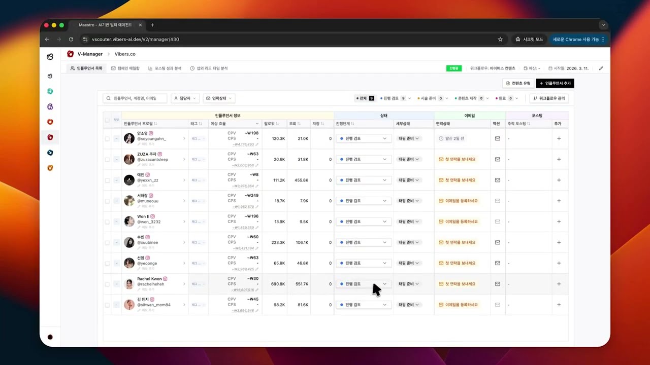 수백 명의 시딩 관리 솔루션, V-manager
