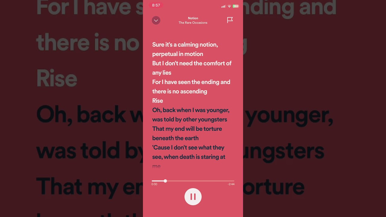 Notion-the rare occasions. Lyrics video