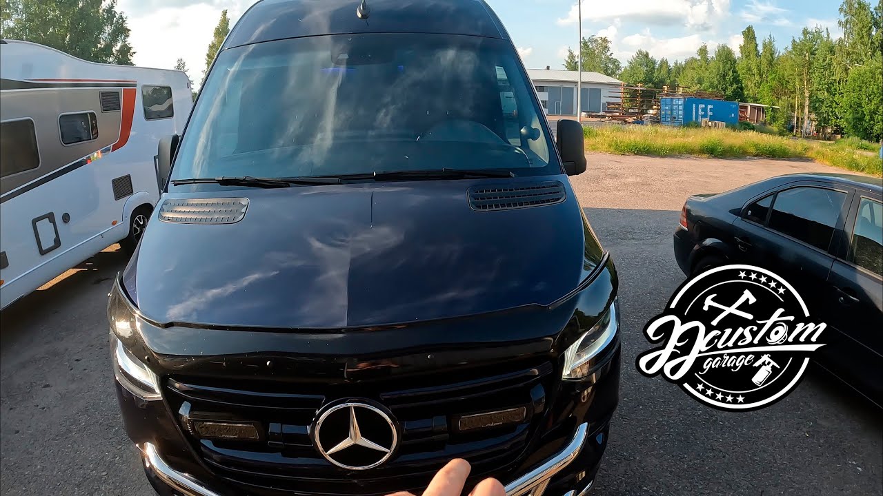 MB Sprinter W907 Stereo, äänieristys ja valoasennus