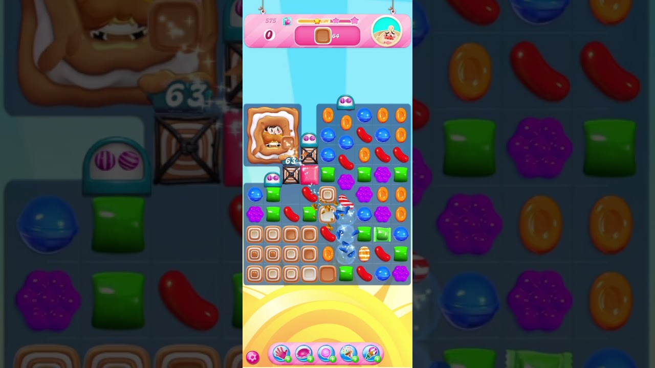 Kid game. Candy crush saga, Hard part level 575