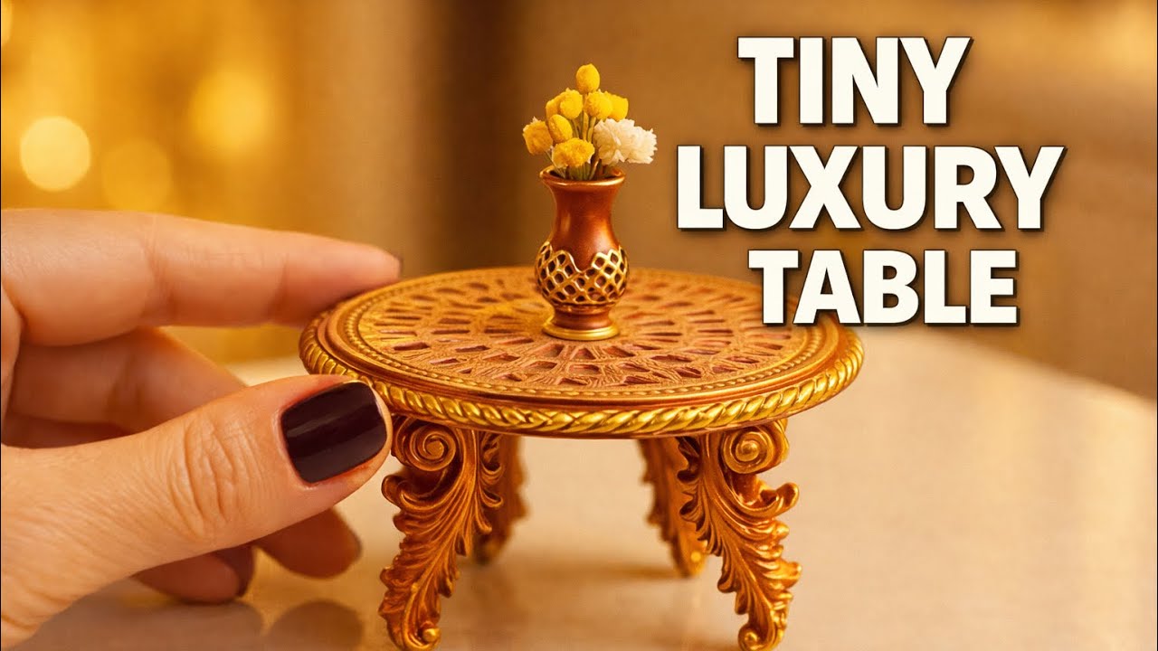 Aesthetic Miniature Round Table DIY | Calm Dollhouse Furniture Tutorial