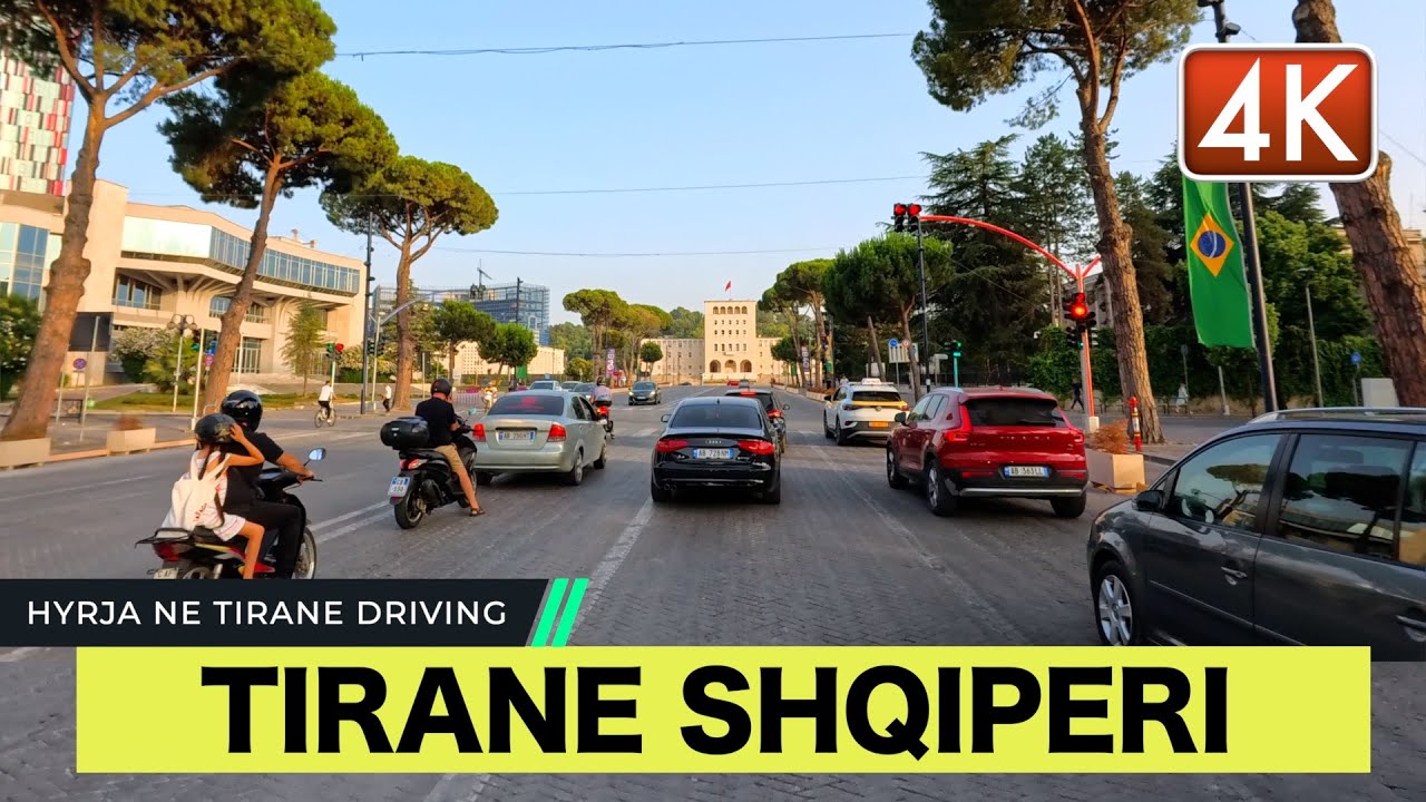 TIRANA, ALBANIA - HYRJA NE TIRANE, SUMMER DRIVING TOUR, TIRANA KRYEQYTETI SHQIPTAR [4K]