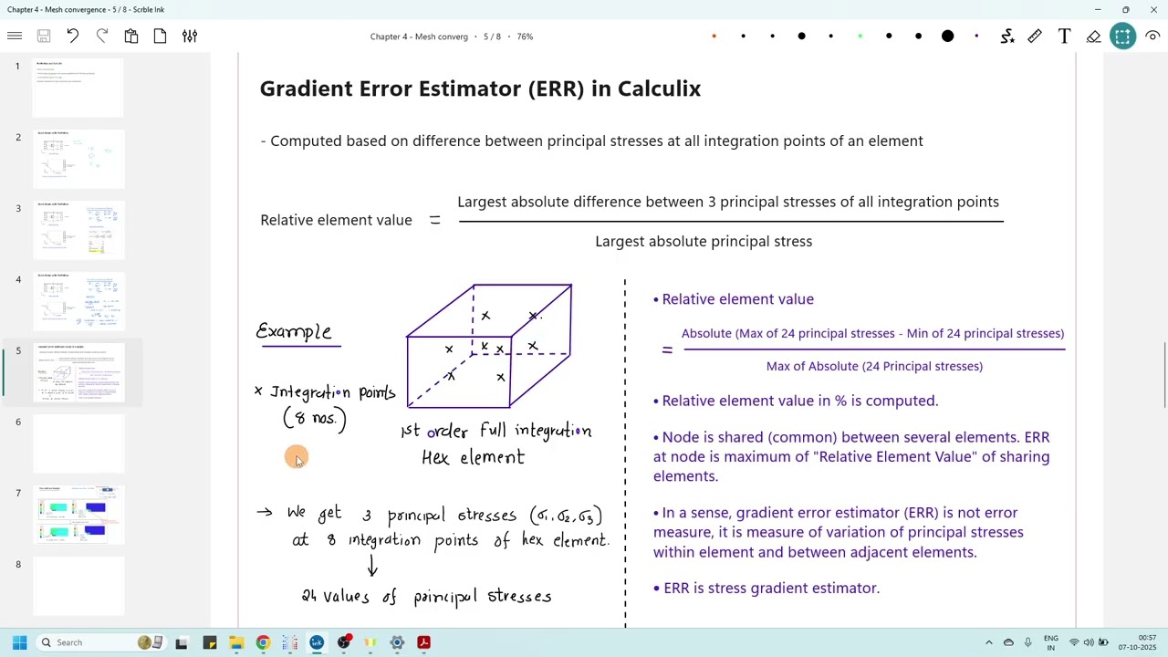 Gradient error estimator (ERR) in PrePoMax and Calculix - Insights into stress gradients