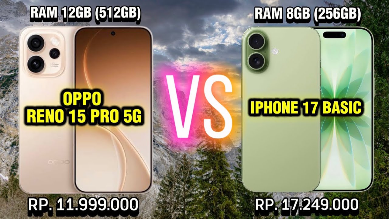 OPPO Reno 15 Pro 5G vs iPhone 17 Basic 🔥 Pilih Android Flagship atau iPhone Terbaru? 🤔