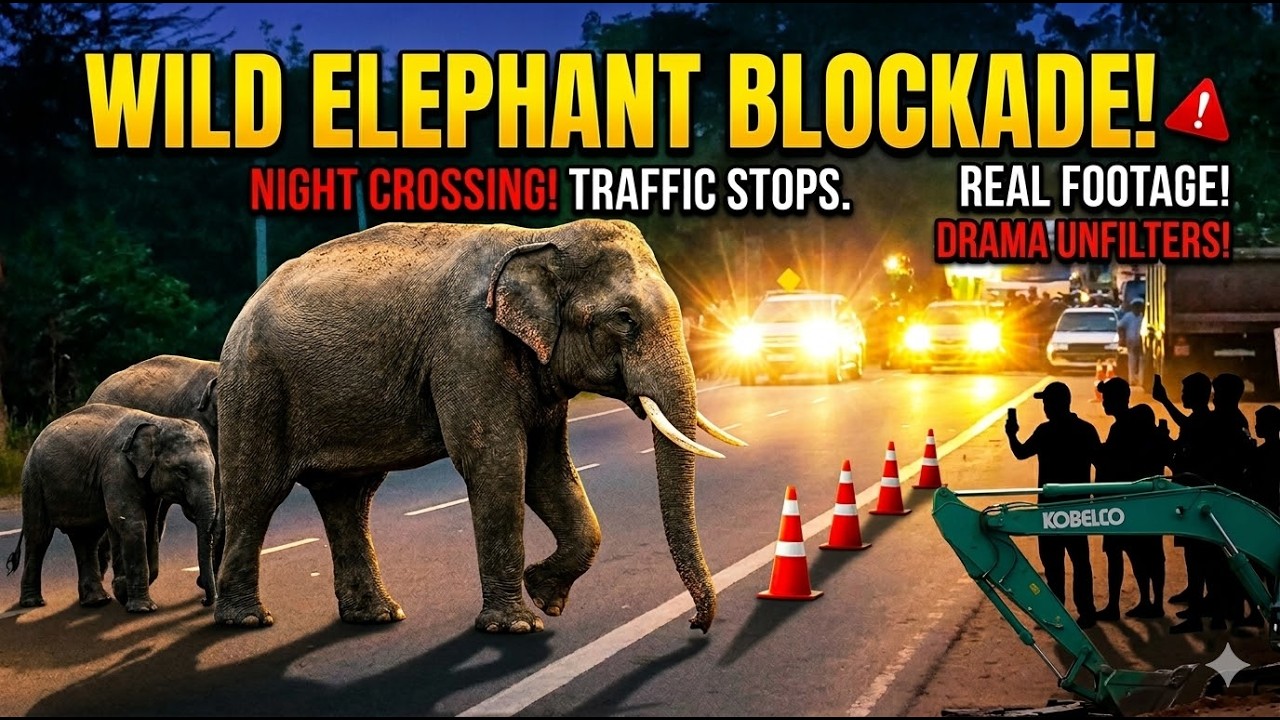 Incredible Elephant Herd Crosses Busy Road in Sri Lanka! 🐘🇱🇰 | Wild Encounter
