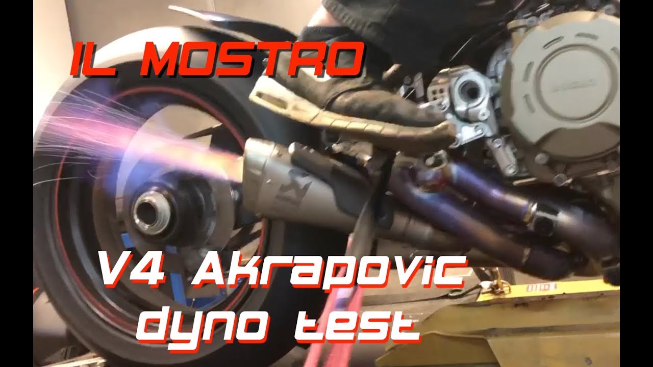 Ducati V4 Speciale Akrapovic exhaust dyno test