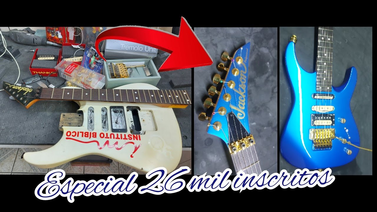 Guitarra Jackson - Repintura Blue Mica com Ferragens Gotoh Dourada