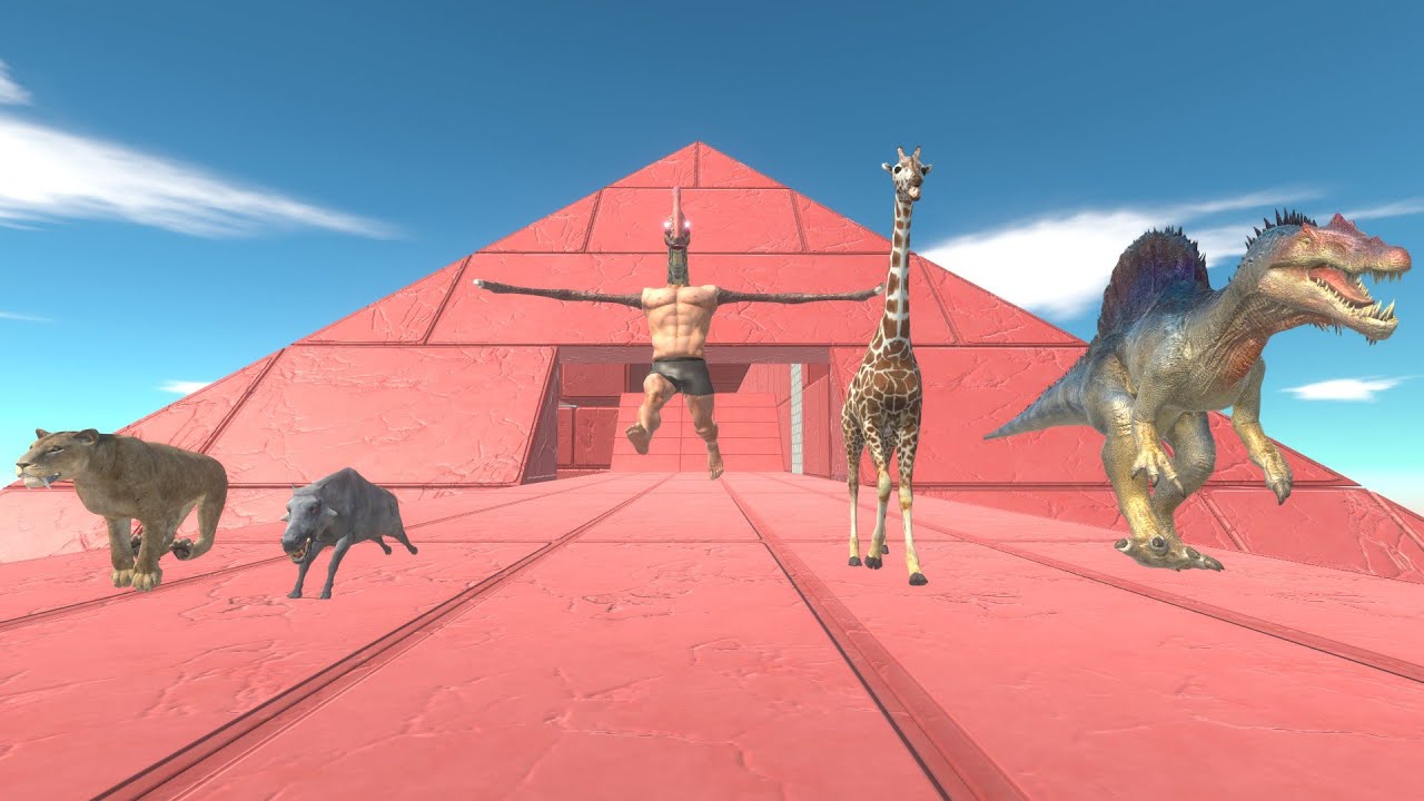 NEW RED PYRAMID OF DEATH RUN FAST FROM PHARASAUROLOPHUS HUMAN - Animal Revolt Battle Simulator