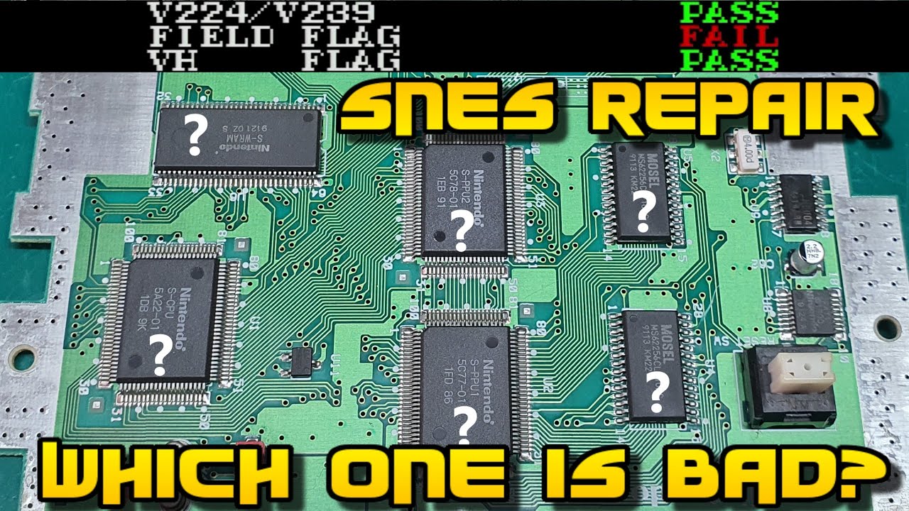 SNES repair - FIELD FLAG FAIL and a whole lotta chip swapping
