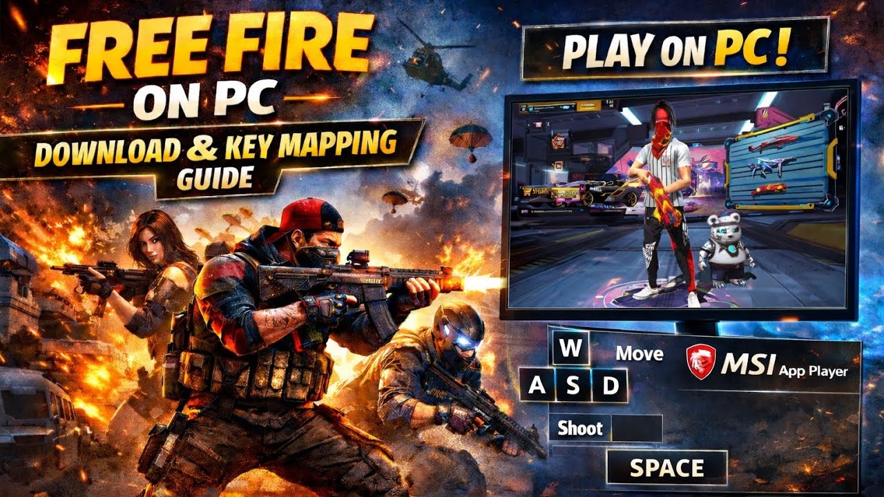 How To Download Free Fire in PC And Full Key Mapping Guide☠️☠️