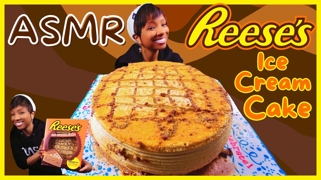 ASMR | MUKBANG REESES ICE CREAM CAKE
