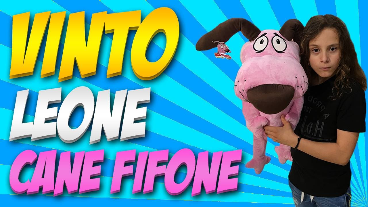 VINTO UN PELUCHE ENORME!! 75cm LEONE CANE FIFONE originale CARTOON NETWORK - COURAGE - by LUKAS GYM
