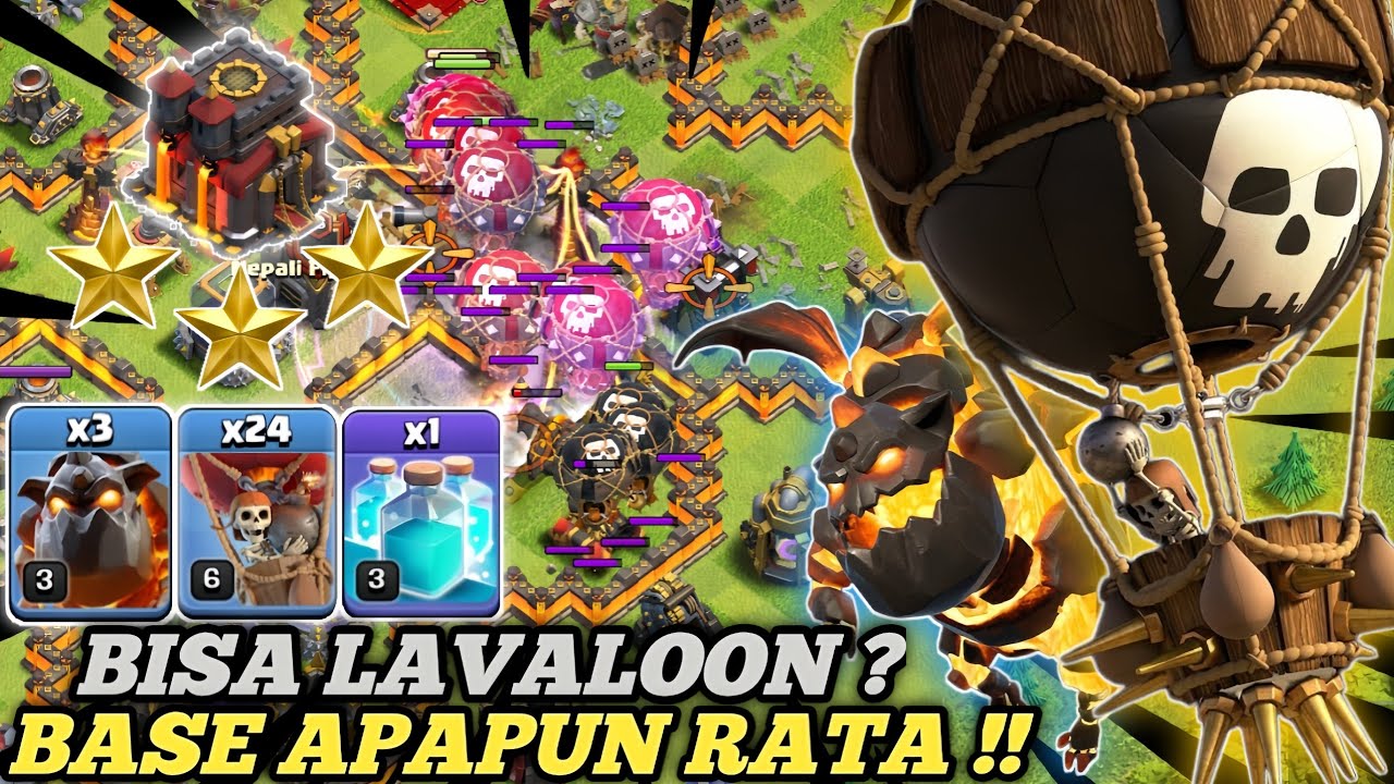 KATA SIAPA MAIN LALON SUSAH? TH 10 ZEPPELIN CLONE LAVALOON AUTO RATA SEMUA|| Clash Of Clans