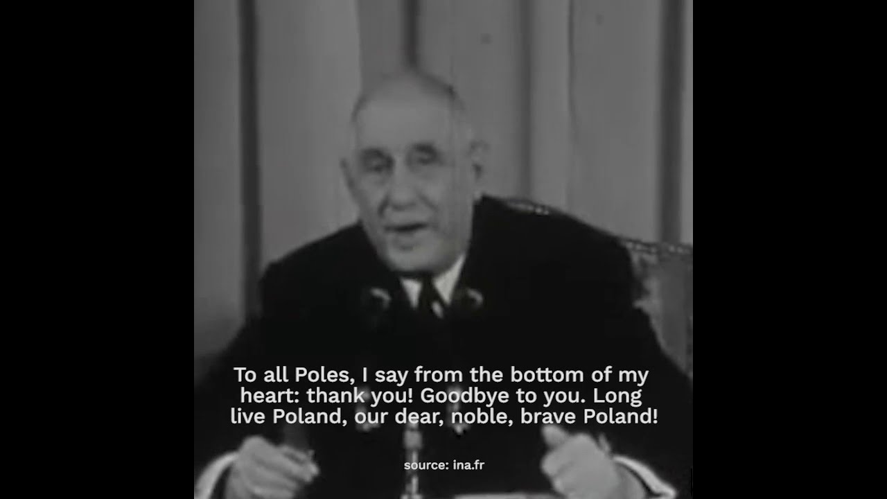 Charles de Gaulle's statement in Polish. Poland 1967