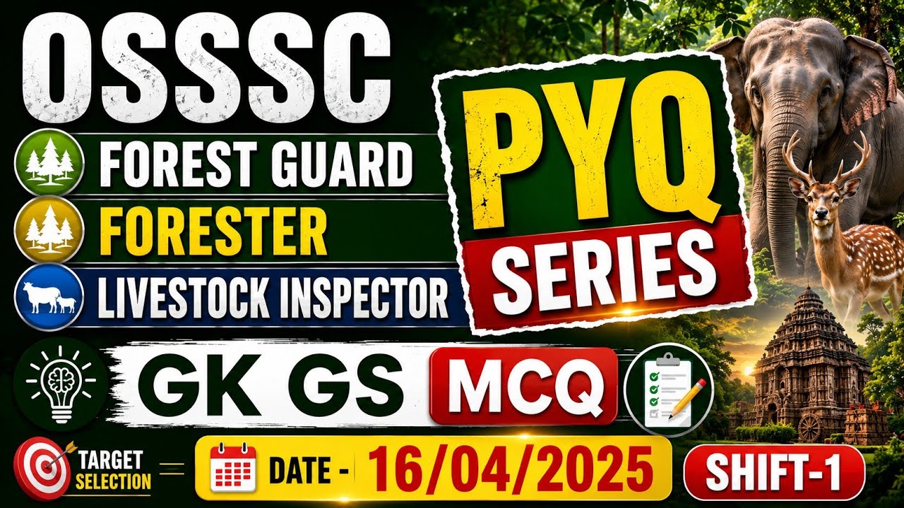 OSSSC CRE PYQ Series | OSSSC Forester , Forest Guard & LSI Previous Year Questions | PYQ class - 4 |
