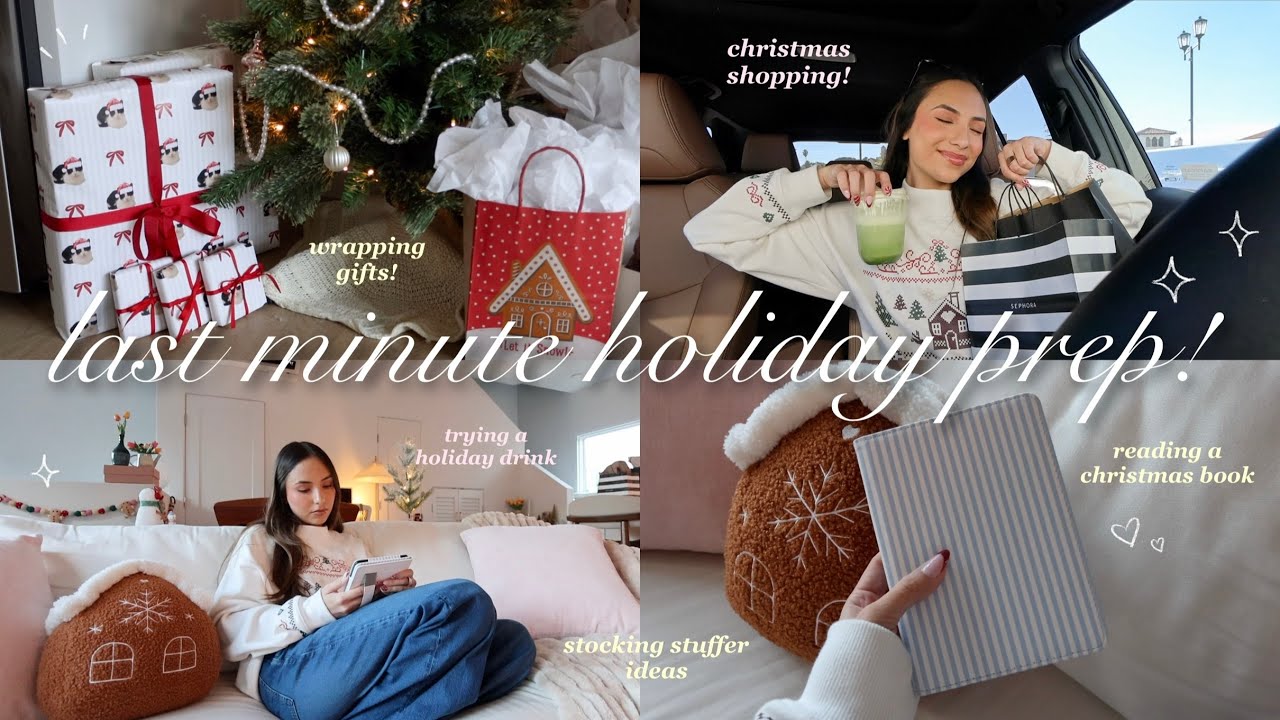 LAST MINUTE HOLIDAY PREP ♥️ christmas shopping, gift wrapping, trying a holiday drink, reading, etc!