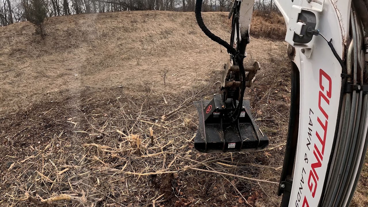 Trying Out A Brush Cutter On My Bobcat E35.