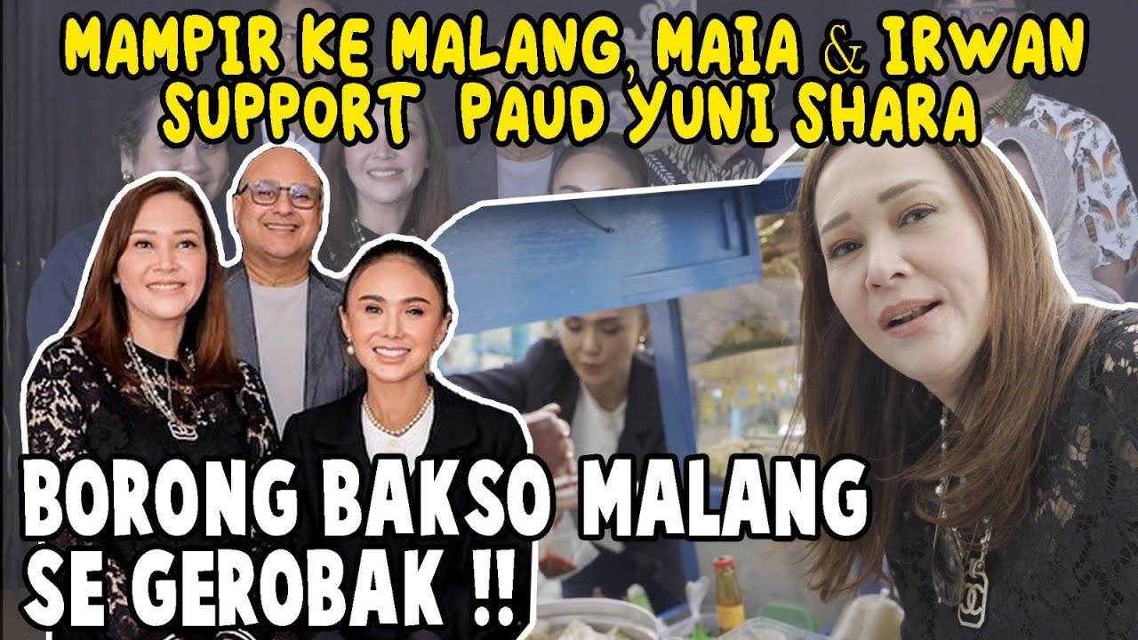 RAYAKAN ULTAH PAUD YUNI SHARA DI MALANG , MAIA DAN IRWAN MUSSRY DISUGUHI SEMUA KULINER KHAS MALANG