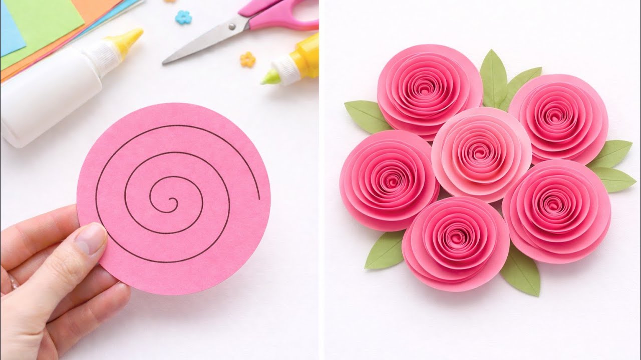 How To Make Paper Rose Flower | Easy and Beautiful Paper Rose Step by Step