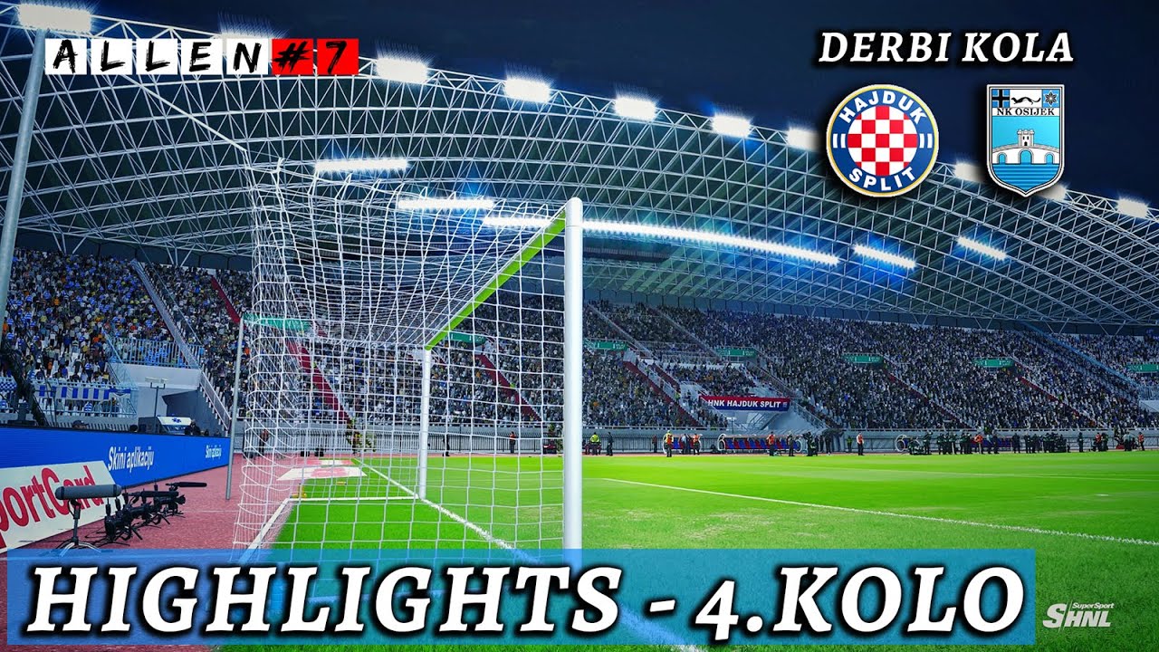 1. HNL (PES 21) 4.KOLO - Sažeci | Hajduk i Osijek derbi na Poljudu, Rijeka i Dinamo na gostovanjima