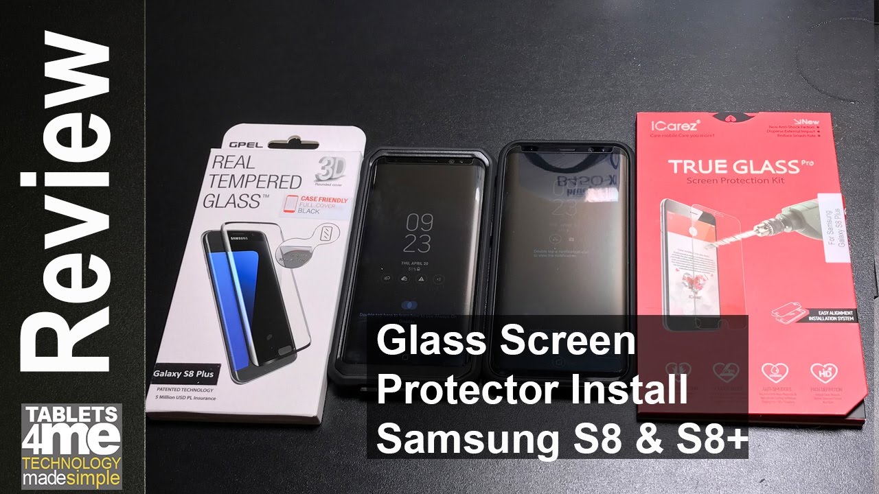 Case friendly glass screen protectors for the Samsung S8 and S8 Plus