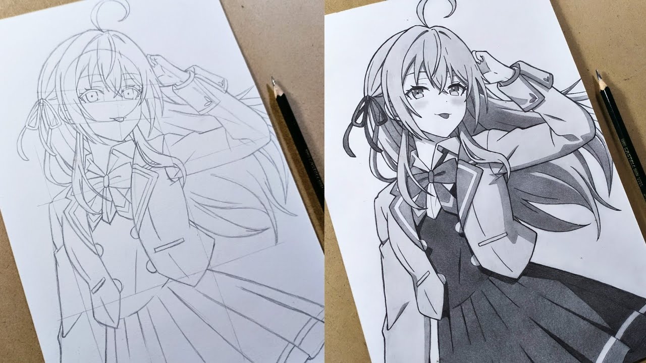 Cara Menggambar "Alya" [Tokidoki Bosotto Russia] | How to Draw Anime Girl - Step by Step