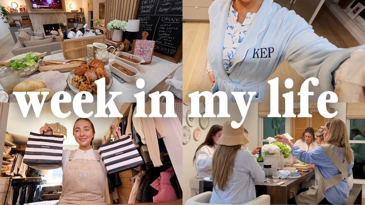 WEEK IN MY LIFE AT HOME 🏡🥐 hosting a dinner party, home projects, sephora haul & recent favorites