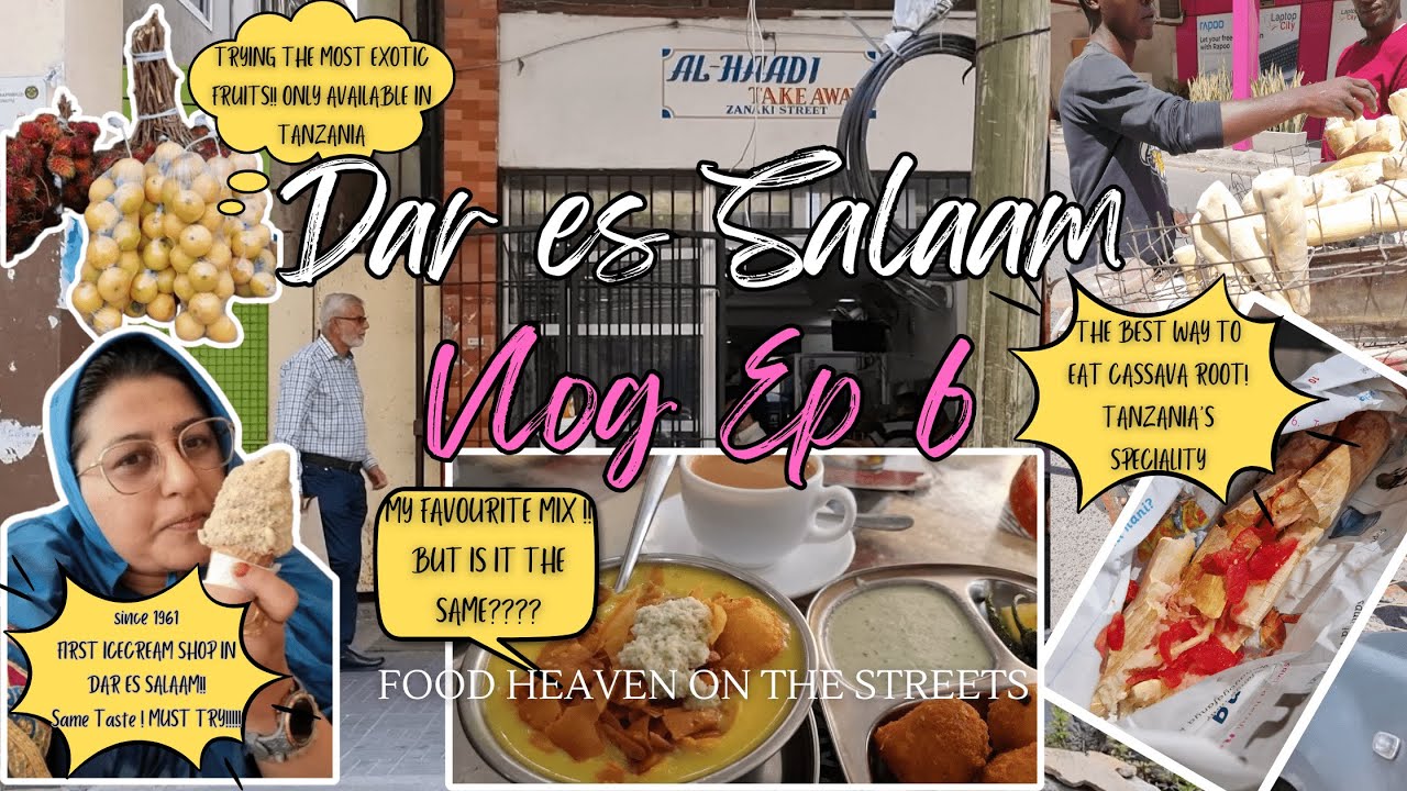 Having Best Streetfood in Dar es Salaam Kisutu Area: Food Tour Walk Tanzania