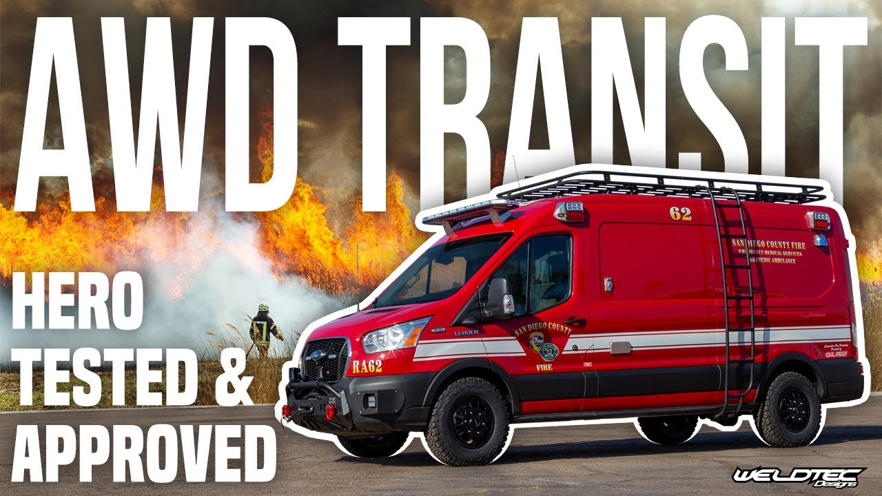 AWD Ford Transit Transformation! BIGGER TIRES on a FIRE TRUCK? Helping Hero's at Local Fire Dept!