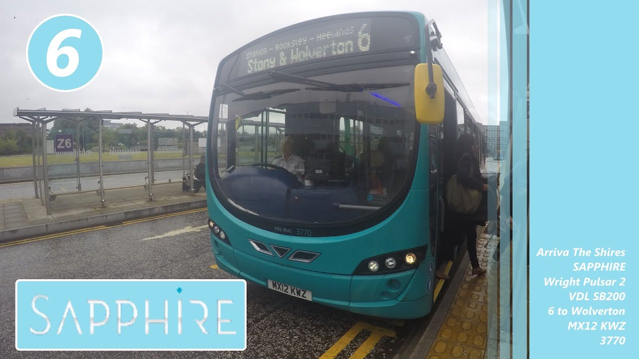 Arriva Shires (SAPPHIRE) | Wright Pulsar 2 | VDL SB200 | 6 to Wolverton via Stony | MX12 KWZ